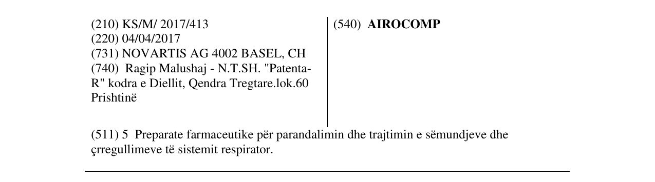 Zëri i markës AIROCOMP në buletin