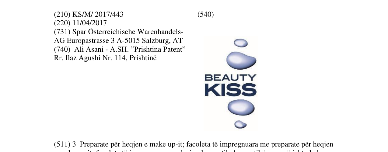 Zëri i markës BEAUTY KISS në buletin