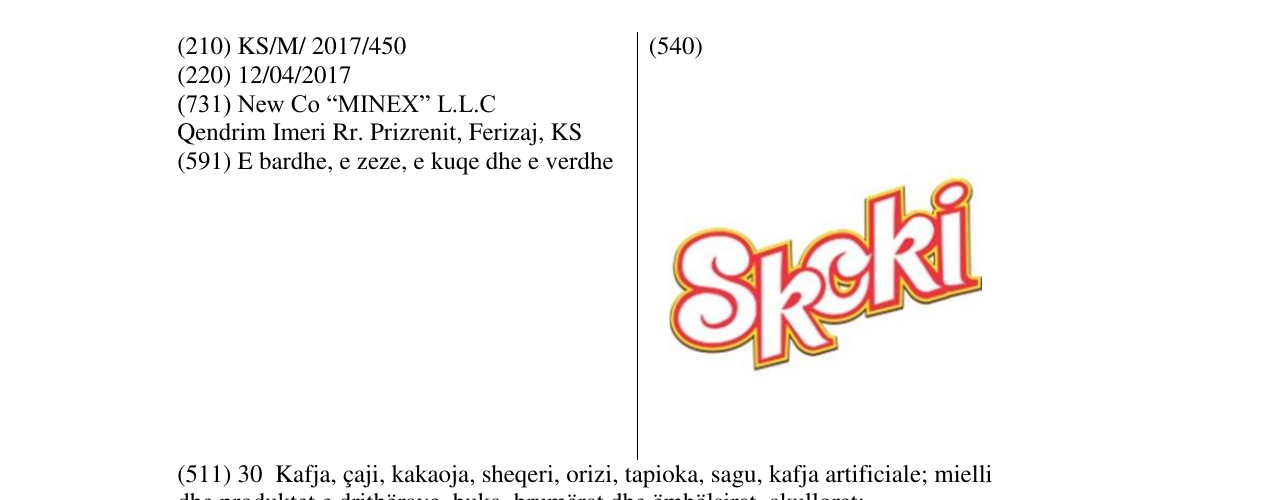 Zëri i markës Skoki në buletin