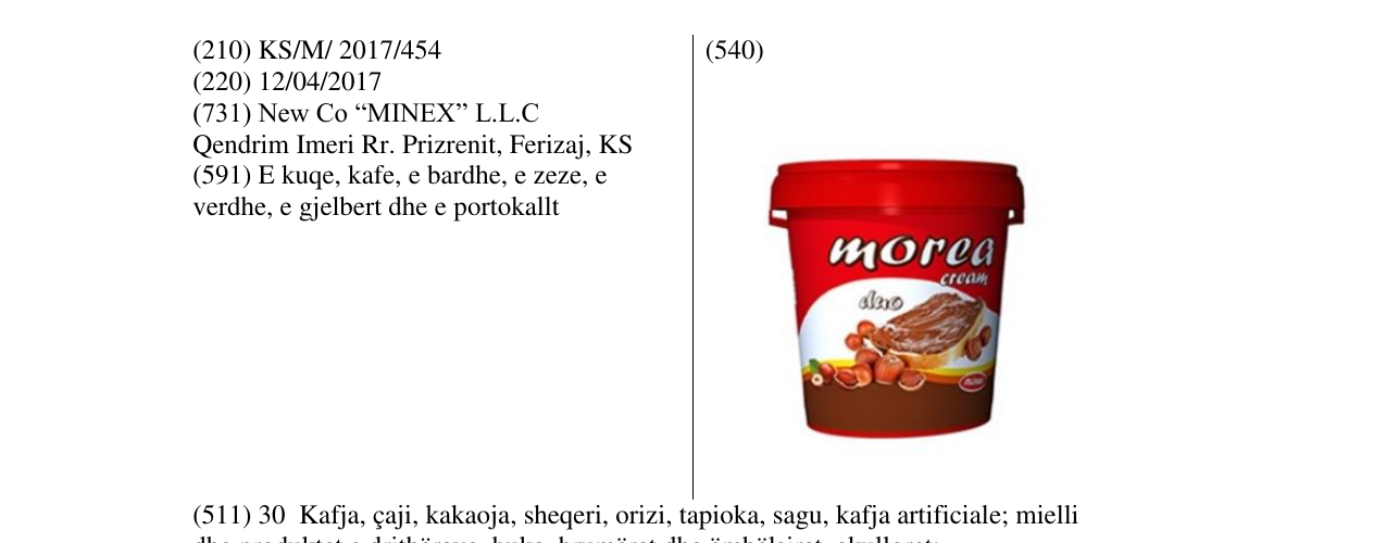 Zëri i markës morea në buletin