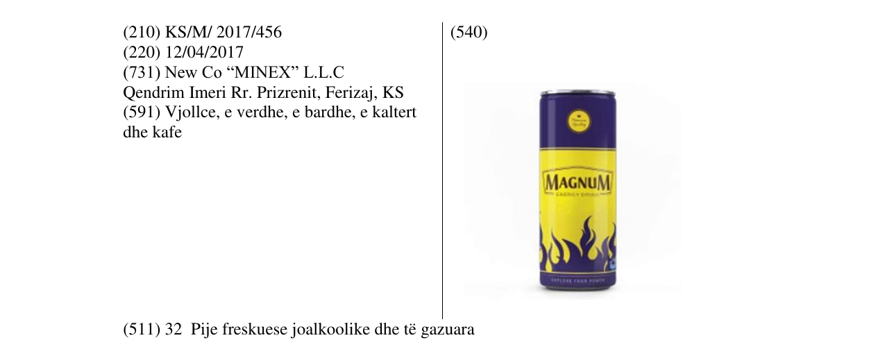 Zëri i markës MAGNUM në buletin