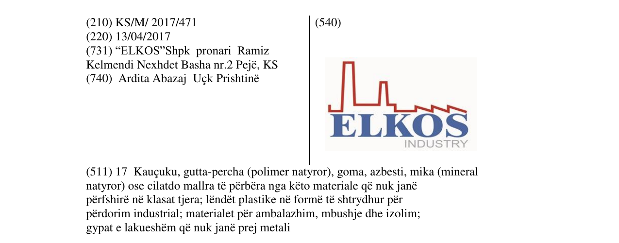 Zëri i markës ELKOS INDUSTRY në buletin