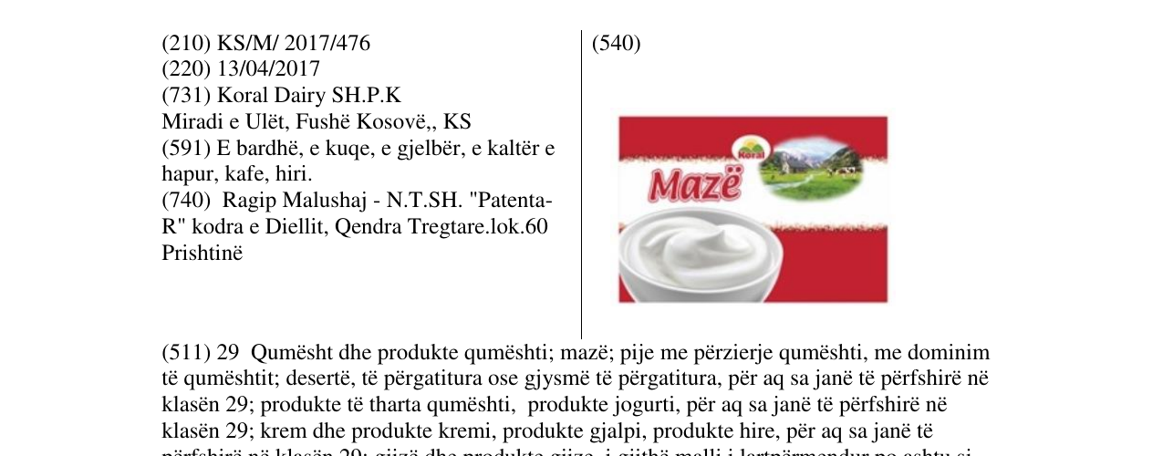 Zëri i markës Mazë në buletin