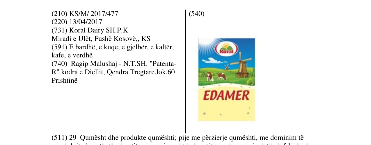 Zëri i markës EDAMER në buletin