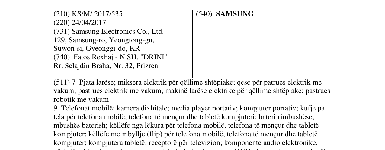 Zëri i markës SAMSUNG në buletin