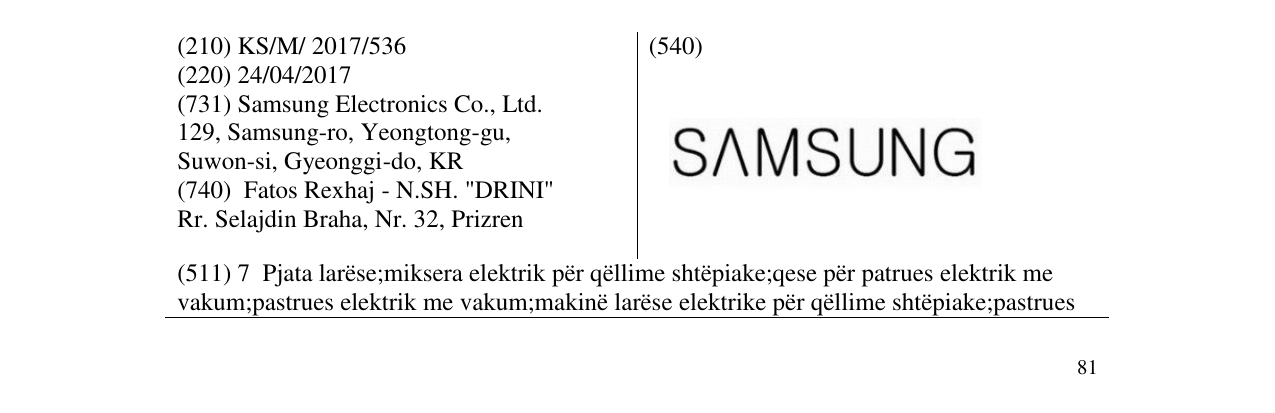 Zëri i markës SAMSUNG në buletin