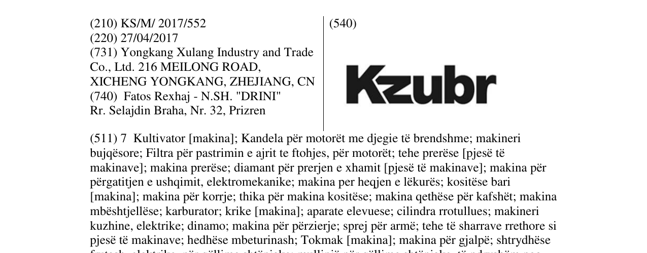 Zëri i markës Kzubr në buletin