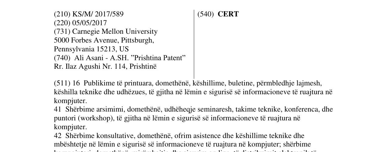 Zëri i markës CERT në buletin