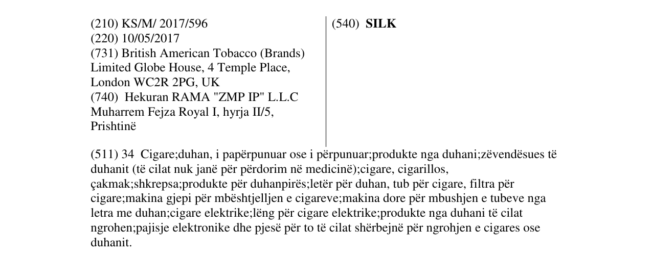 Zëri i markës SILK në buletin