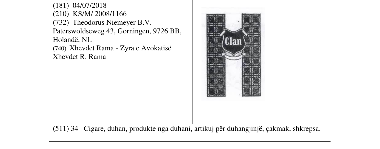 Zëri i markës CLAN- FIG. në buletin