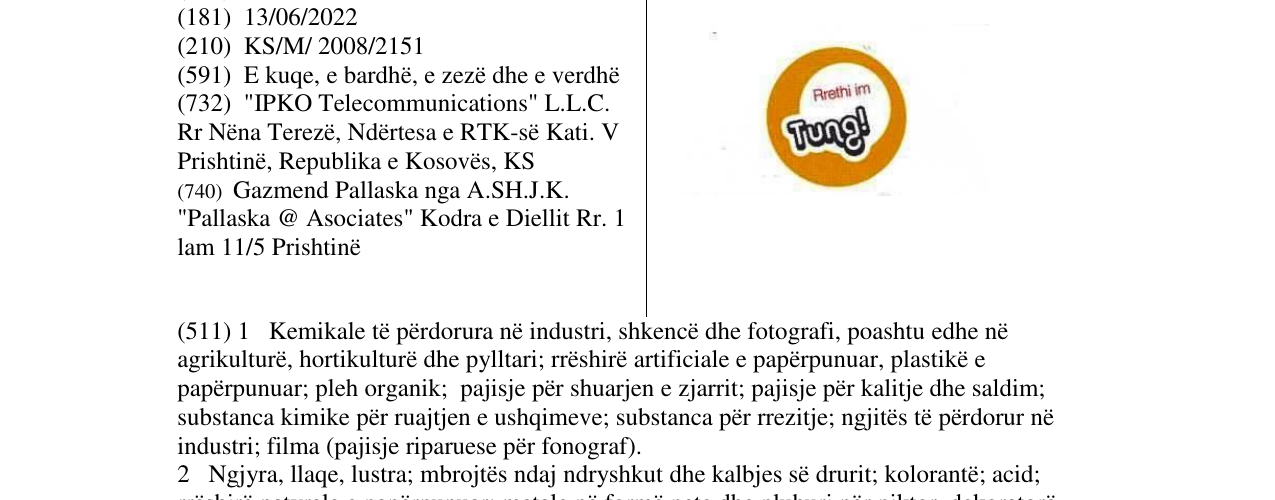 Zëri i markës Rrethi im Tung! në buletin