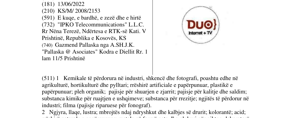 Zëri i markës DUO} Internet + TV në buletin