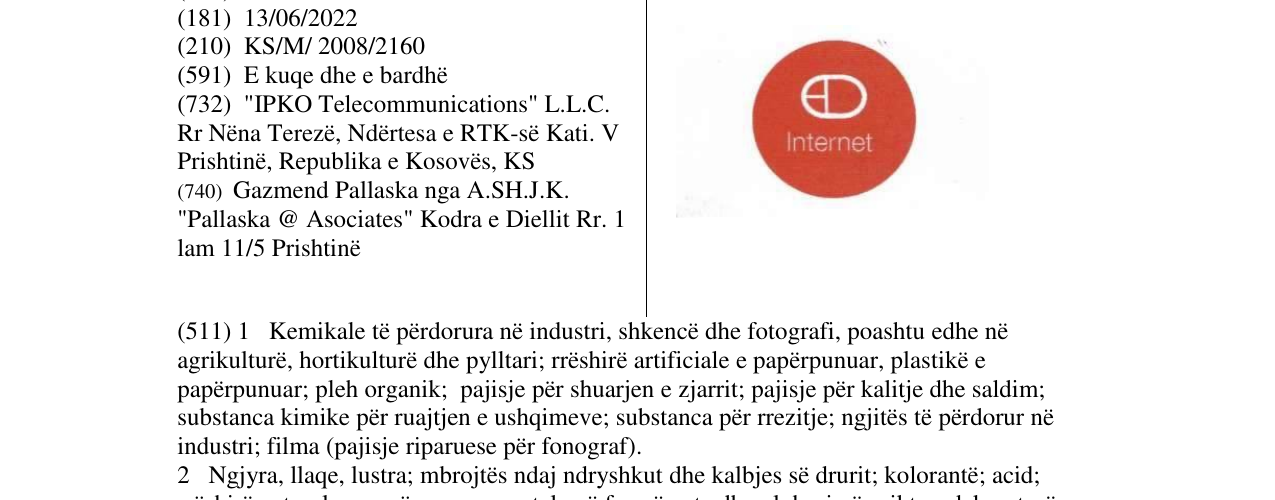 Zëri i markës Internet në buletin