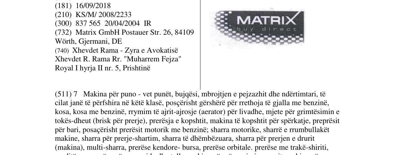 Zëri i markës MATRIX buy direct & design në buletin