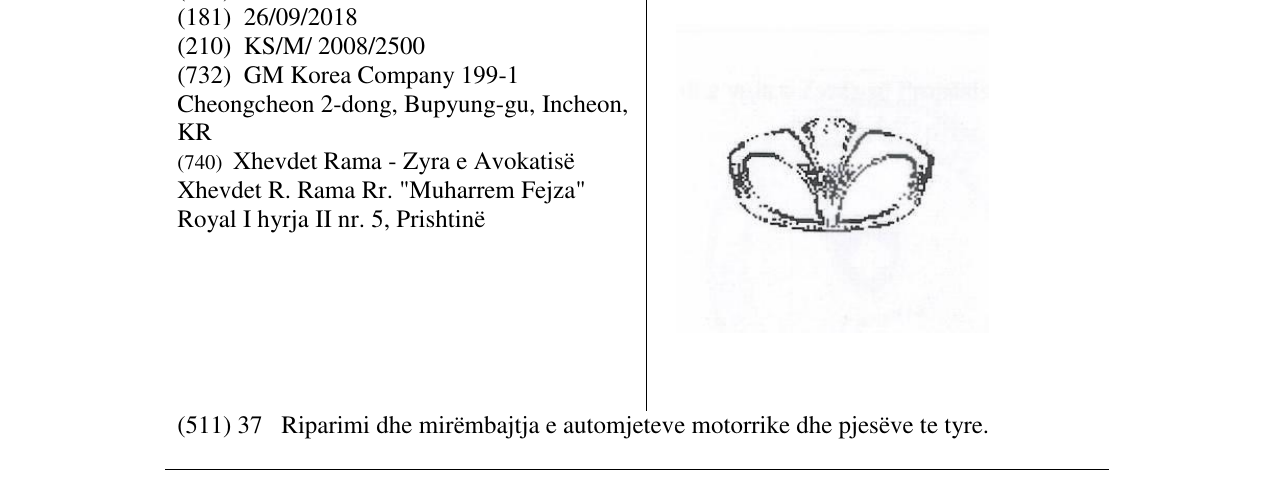 Zëri i markës Markë figurative në buletin