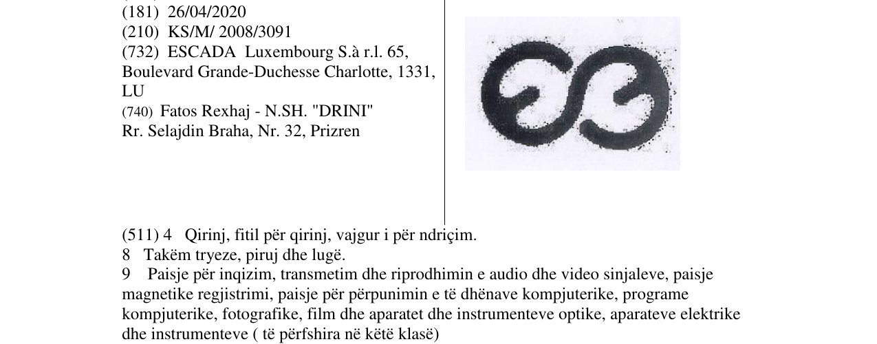 Zëri i markës Markë figurative në buletin