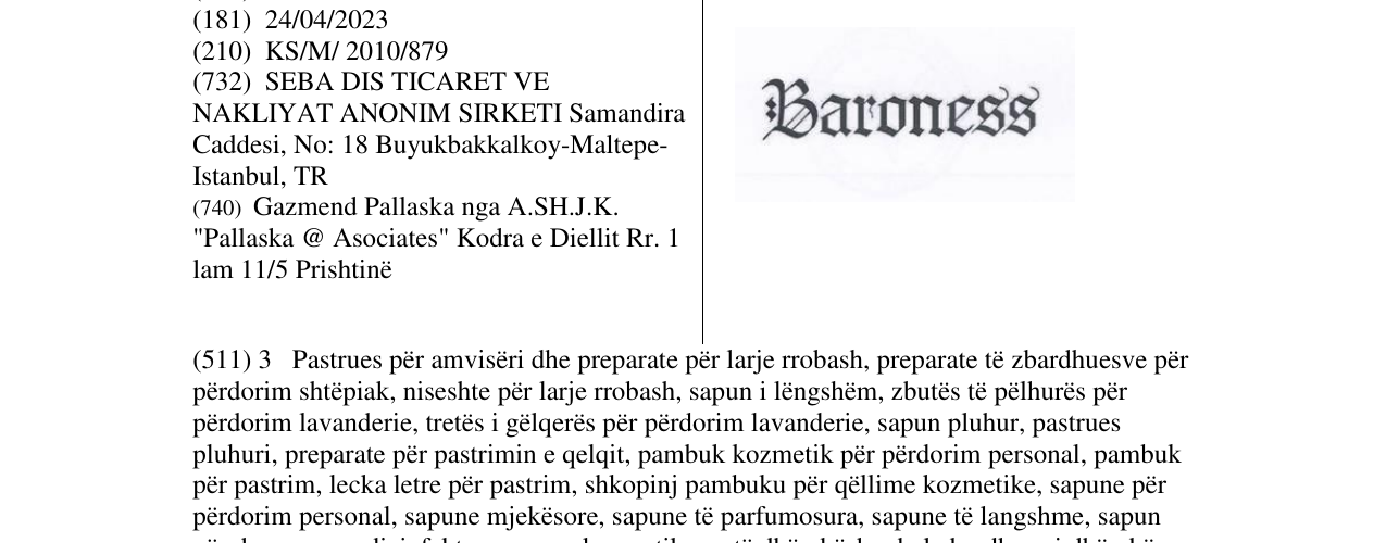Zëri i markës Baroness në buletin