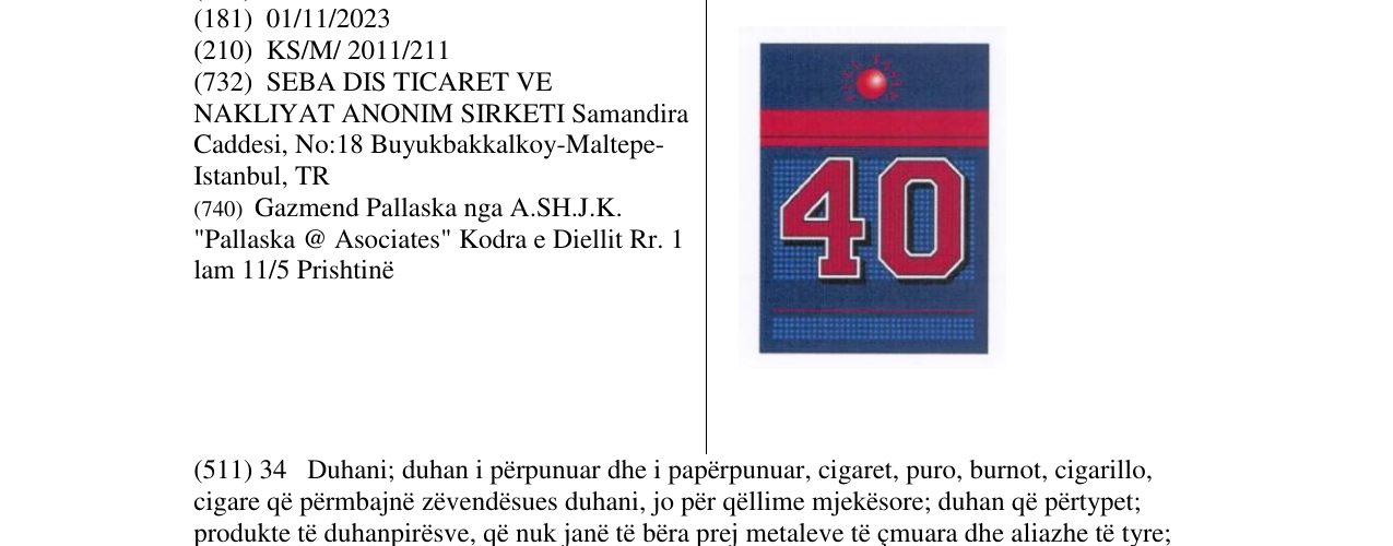 Zëri i markës 40 në buletin