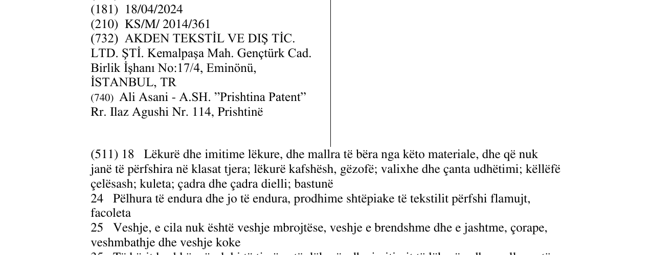 Zëri i markës PAVİA në buletin