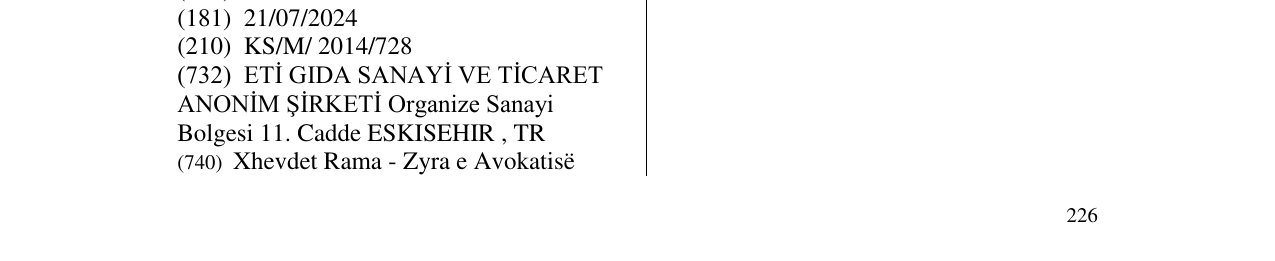 Zëri i markës ETİ Bumbo në buletin