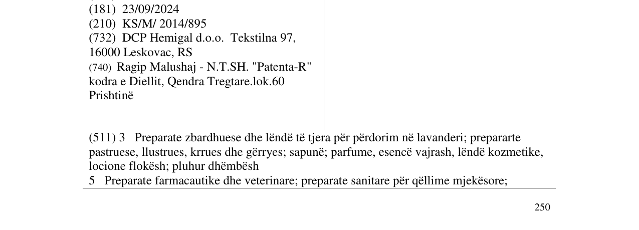 Zëri i markës FITODEPIL në buletin