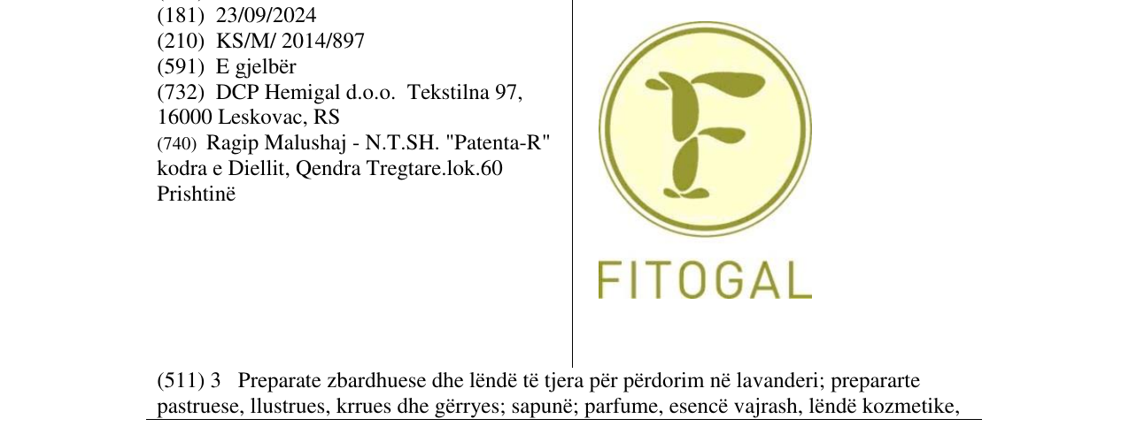 Zëri i markës FITOGAL në buletin