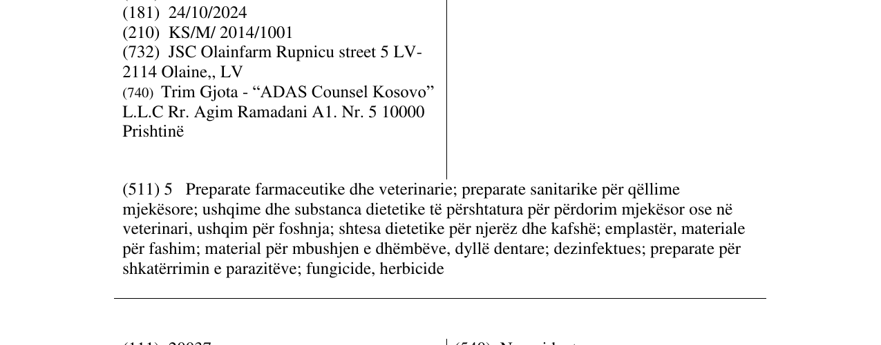 Zëri i markës Neiromidin në buletin