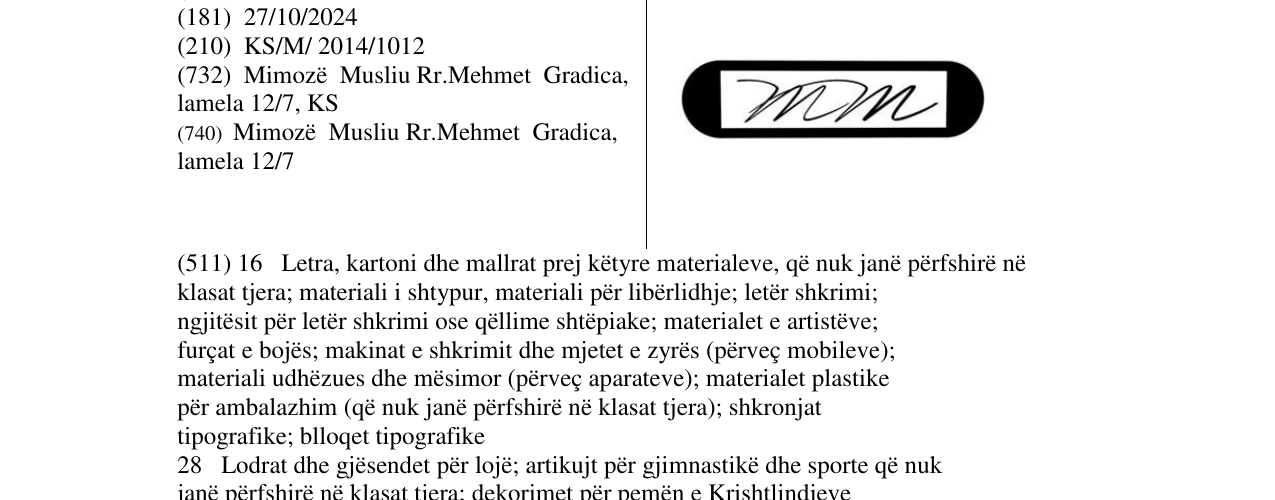 Zëri i markës Markë figurative në buletin