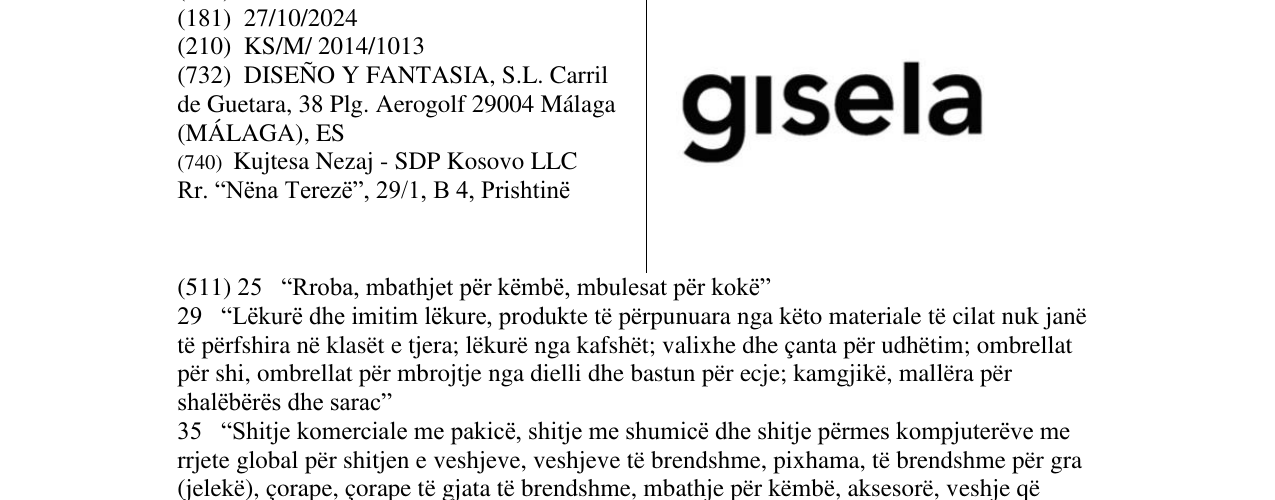 Zëri i markës gisela në buletin