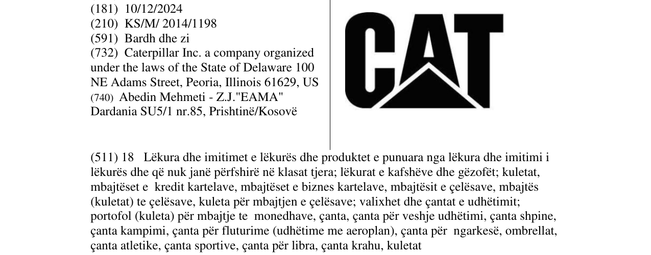 Zëri i markës CAT në buletin