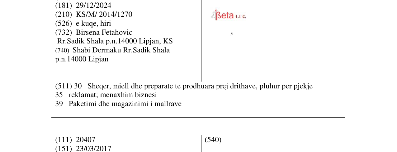 Zëri i markës Markë figurative në buletin