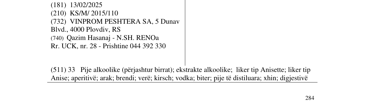 Zëri i markës Silver drop në buletin