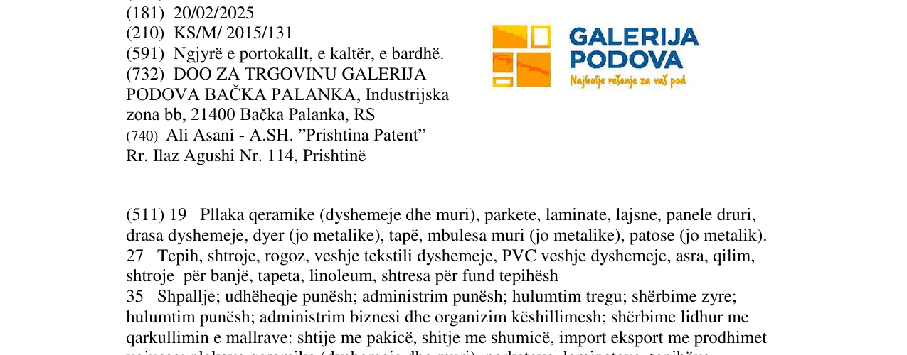 Zëri i markës GALERIJA PODOVA Najbolje rešenje za vaš pod në buletin
