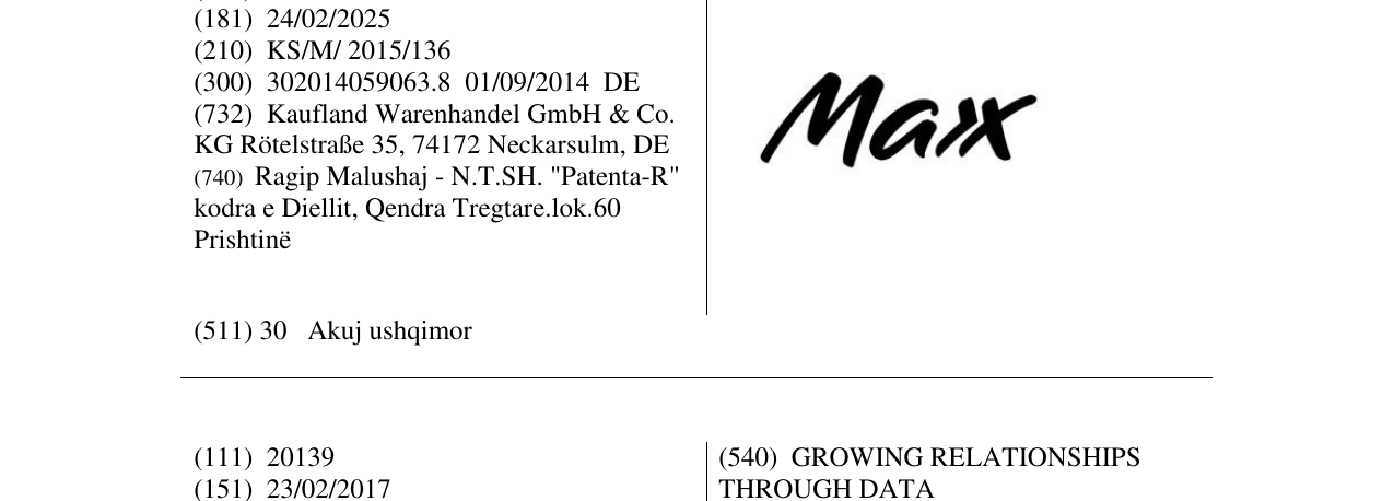 Zëri i markës MaX në buletin