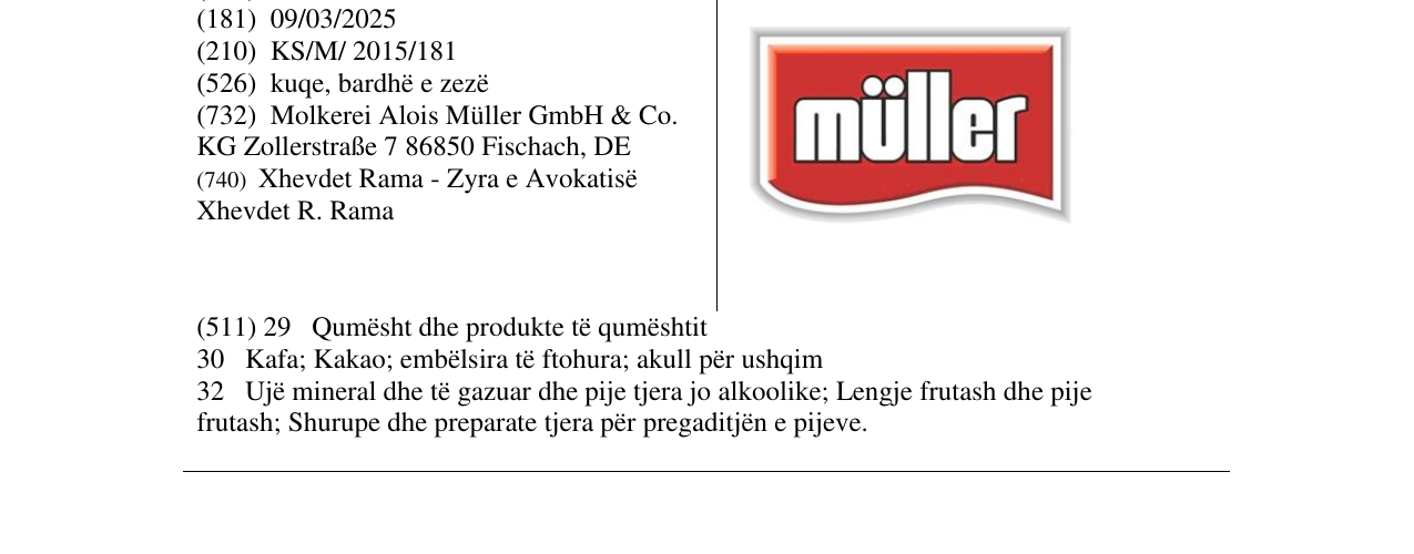 Zëri i markës muller në buletin