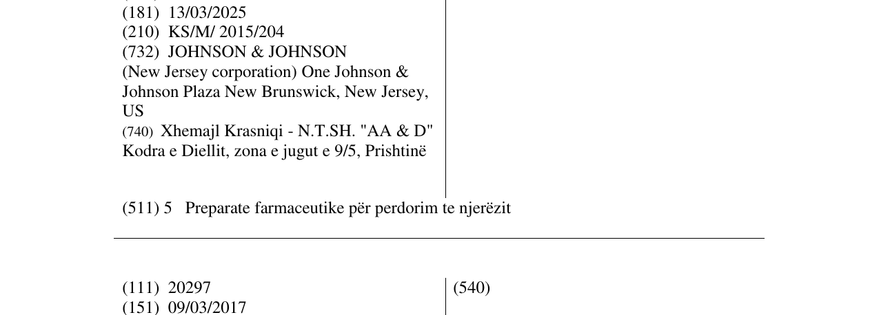 Zëri i markës XEPLION TRITAIN në buletin