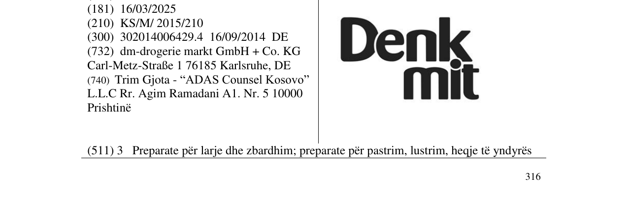 Zëri i markës Denk mit në buletin