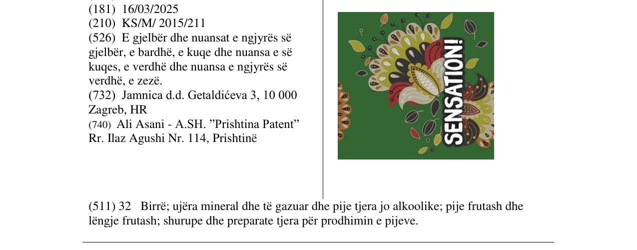 Zëri i markës SENSATION! në buletin