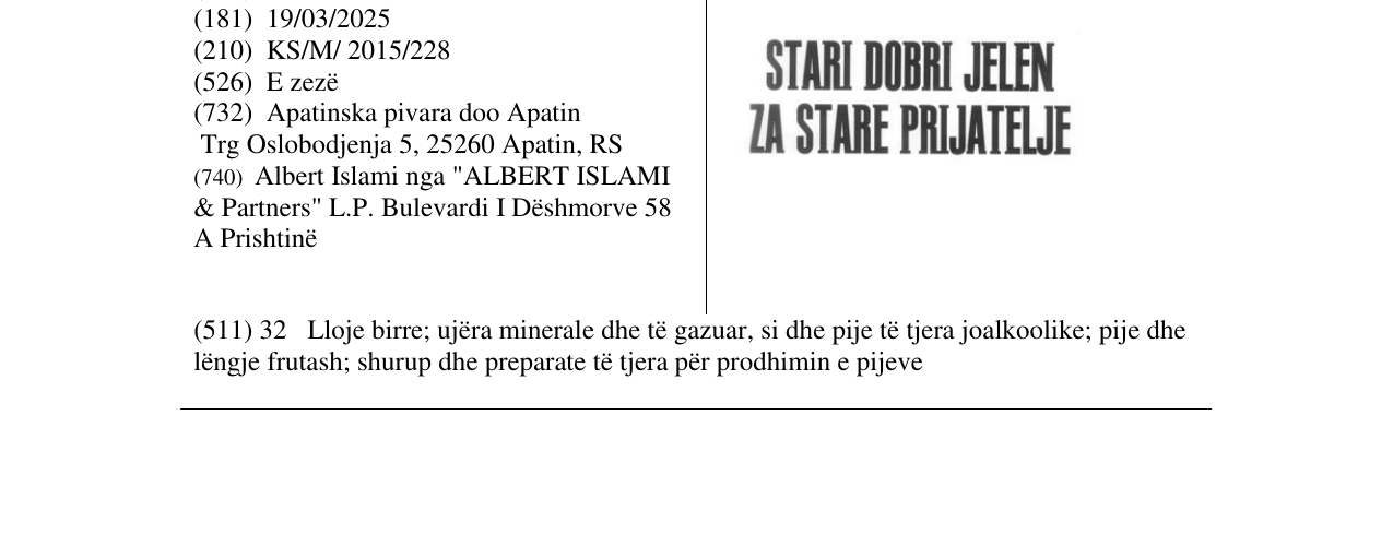 Zëri i markës STARI DOBRI JELEN ZA STARE PRIJATELJE në buletin
