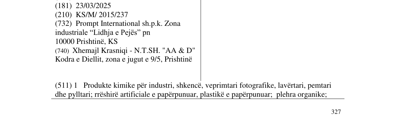 Zëri i markës PROMPT në buletin
