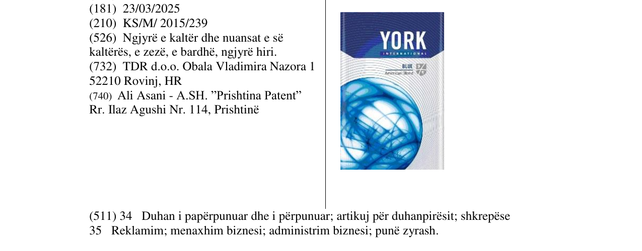 Zëri i markës YORK në buletin