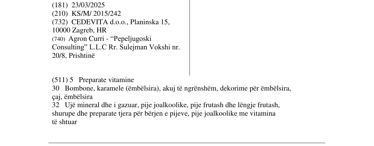 Zëri i markës PUC PUC në buletin