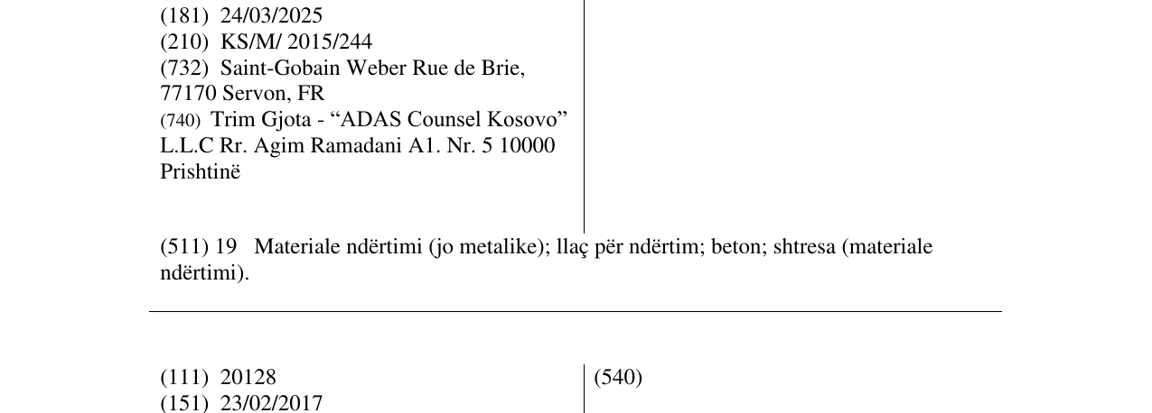 Zëri i markës WEBER.MUR në buletin