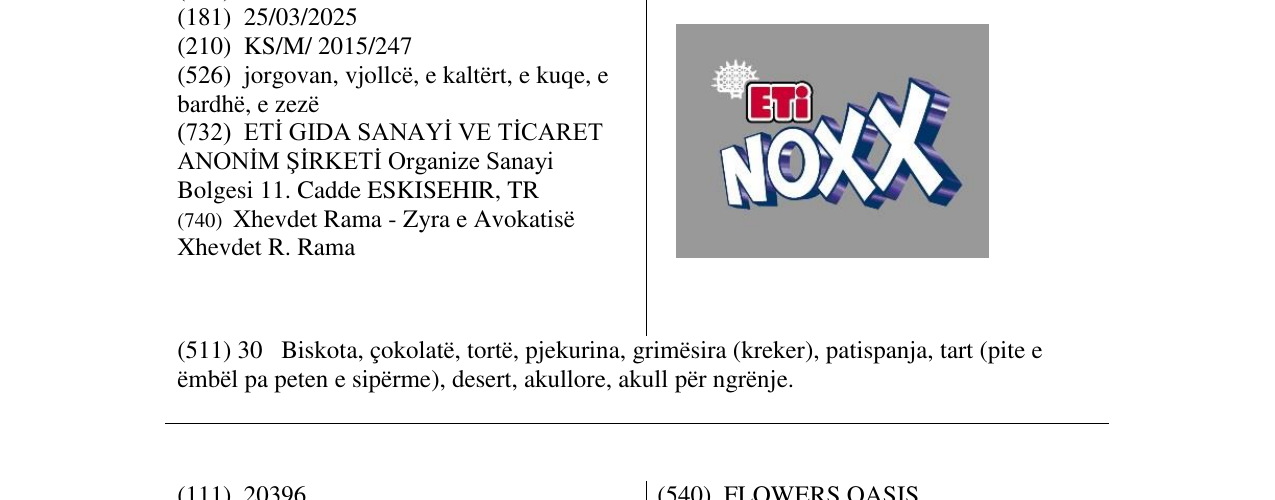 Zëri i markës ETI NOXX në buletin