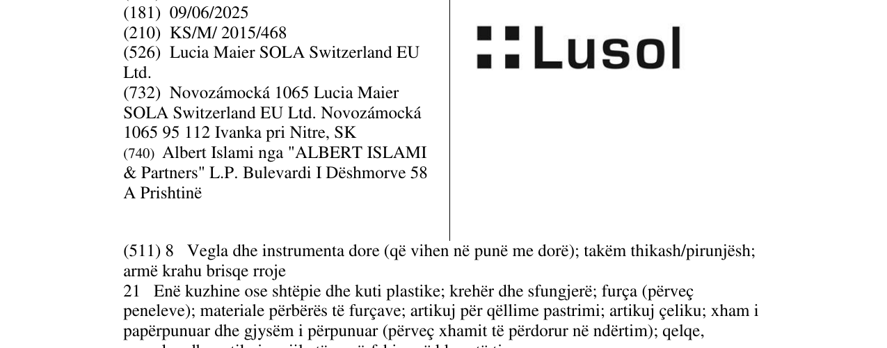 Zëri i markës Lusol në buletin
