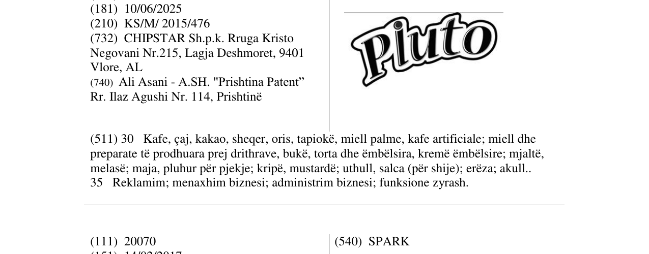 Zëri i markës Markë figurative në buletin