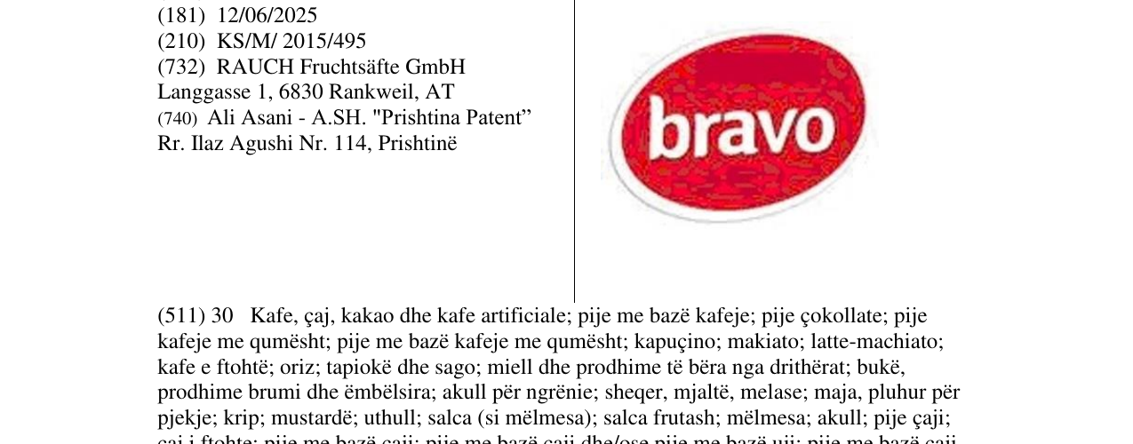 Zëri i markës Markë figurative në buletin
