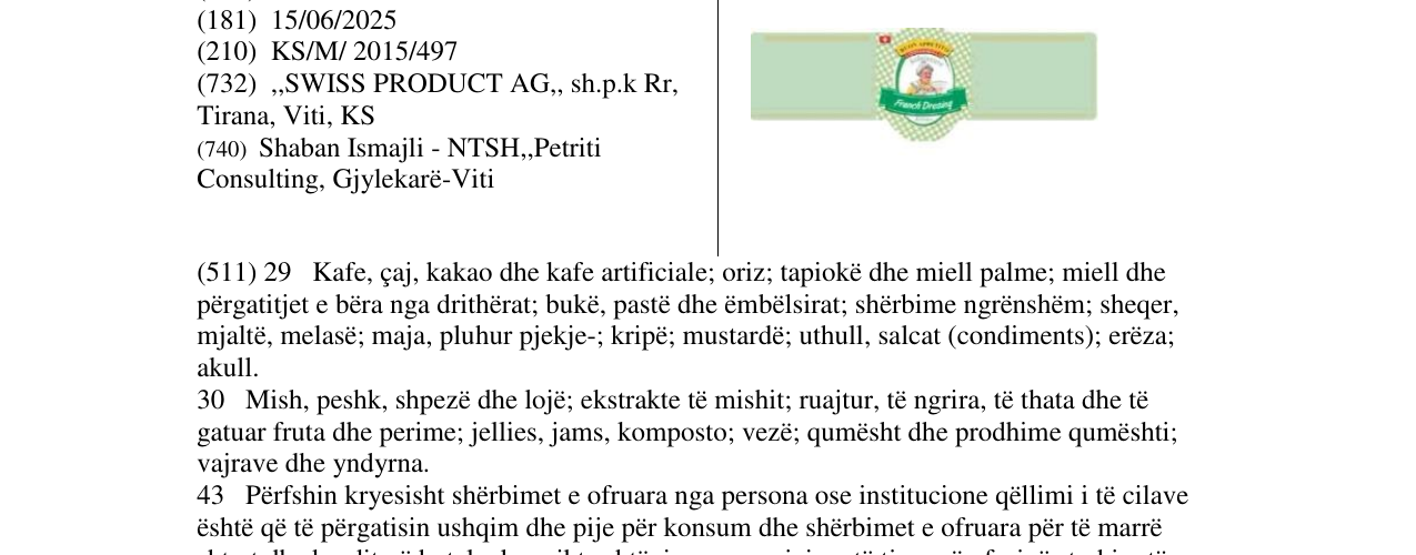 Zëri i markës Markë figurative në buletin