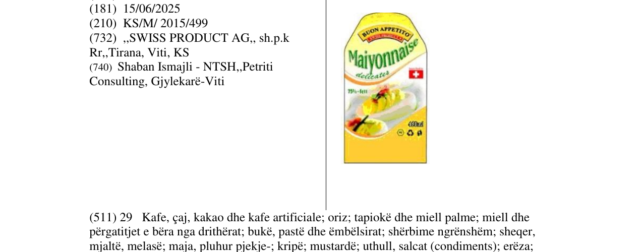 Zëri i markës Markë figurative në buletin