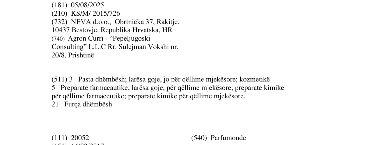Zëri i markës 15 SEKUNDI në buletin
